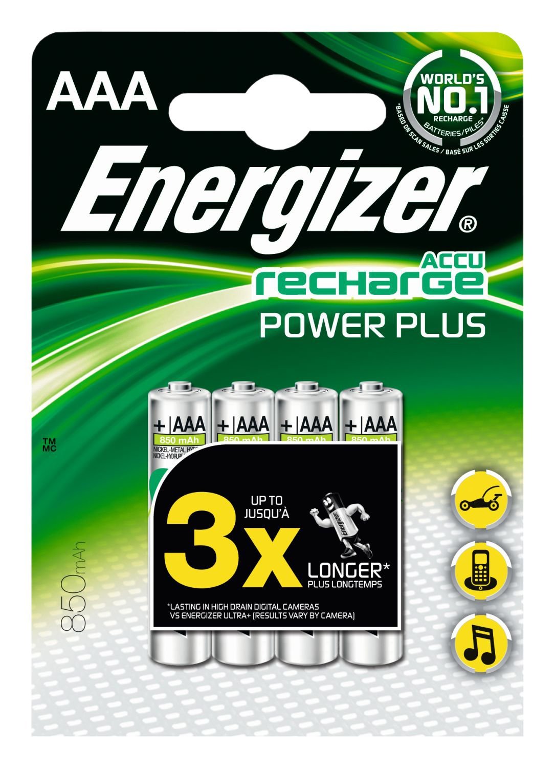 Energizer Original Akku Power Plus Micro AAA (700mAh, 1,2 Volt, 4-er Pack)