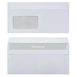 Briefumschlag weiß, DIN lang, m.F.