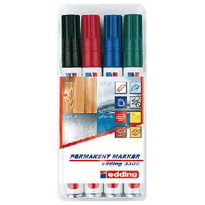 Edding 3300 Permanent Marker, 4er Set