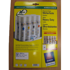 Etiketten, weiß, wetterfest